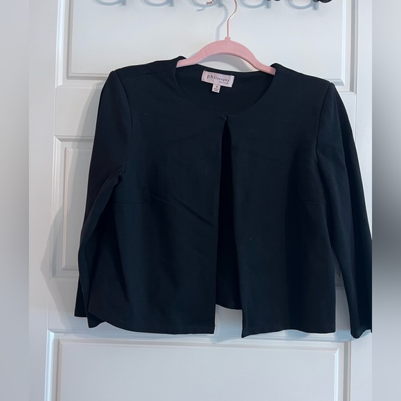 Philosophy Black Cropped ZipperBack Sweatshirt Sweater